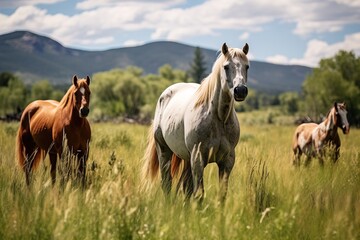 Fototapeta premium Group of horses in nature