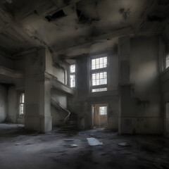 Abandoned Interior's Silent Stories. Generative Ai

