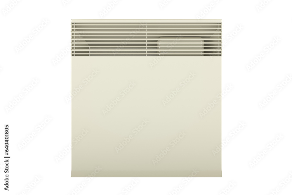 Poster convection heater, convector heater. transparent color, front view. 3d rendering isolated on transpa