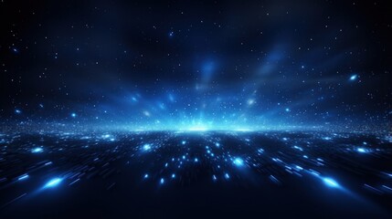 An abstract background with blue light and stars