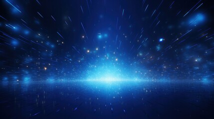 An abstract background with blue light and stars