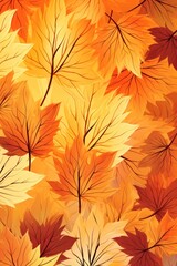 Naklejka na ściany i meble Autumn falling leaves natural background