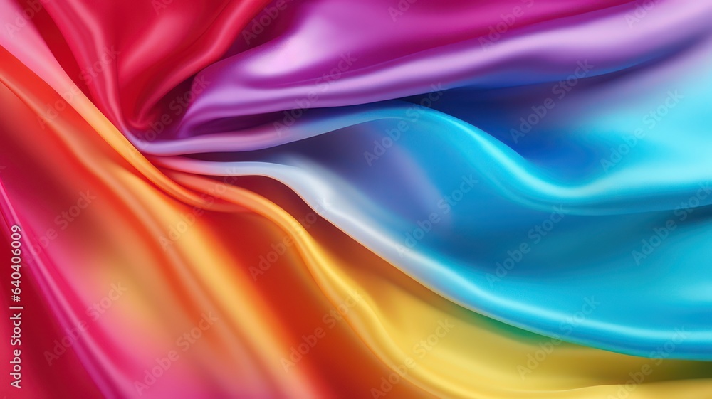 Aufkleber rainbow satin background created with generative ai