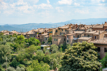 Fototapeta na wymiar Panorama a Montalcino, Val d'Orcia, Siena, Toscana