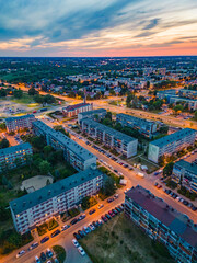 View at Pabianice city from a drone	
