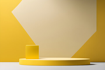 visually attractive product podium mockup highlighted by a vibrant yellow background