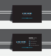 Clean corporate black professional  business card with logo .

