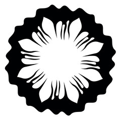 black and white flower