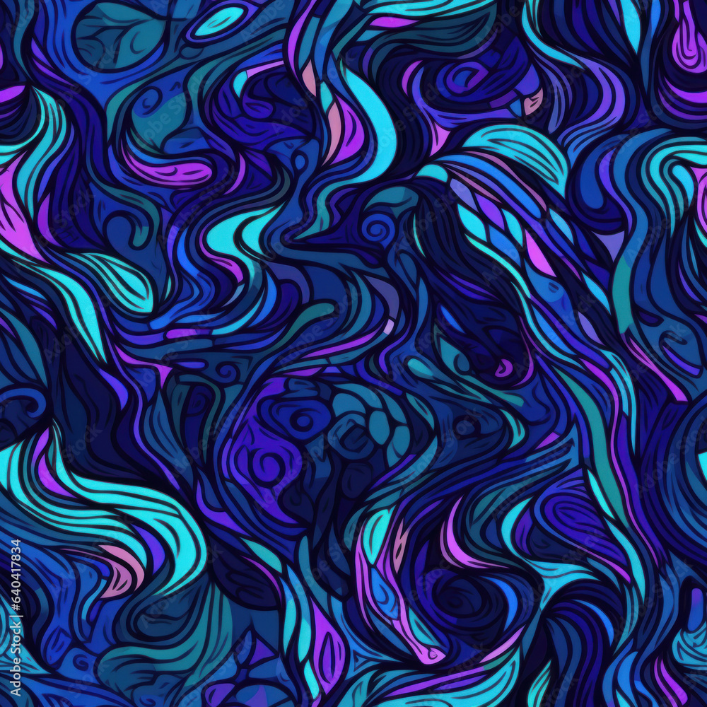 Poster fluid waves abstract seamless pattern