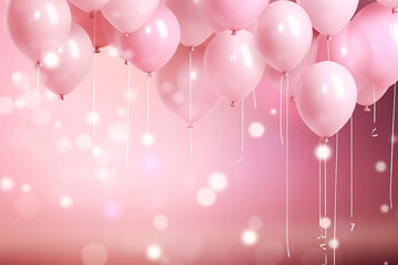 Pink Balloon Backdrop: Festive Party Background with Bokeh Light
