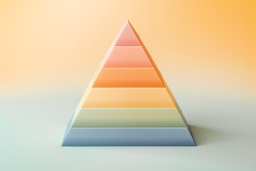 Illustration of the pyramid hierarchy with colored gradient. Colorful pyramid structure for showing hierarchy.