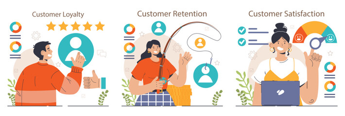 Public relations set. Customer-oriented marketing. Company reputation