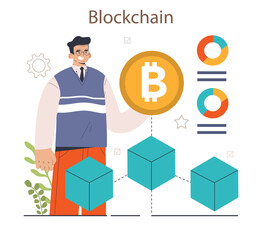 Blockchain. Cryptocurrency mining, financial transactions, user identification