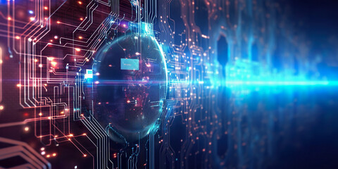 Network data protection background, conections cyberspace, representing tecnology information security, illustrative image programming codes, security concept, Abstract banner.