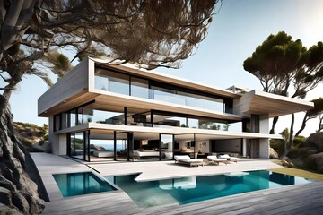 A Mediterranean villa overlooking the sea