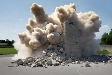 Explosive Stone Wall Destruction