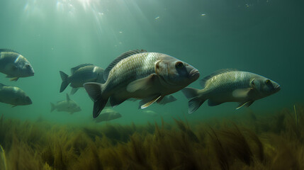 Obraz premium Tilapia in Focus: A Scientific Dive into Sustainable Aquaculture