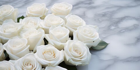 Serene Farewell  Ivory Roses Frame Marble Memorial, Generative AI