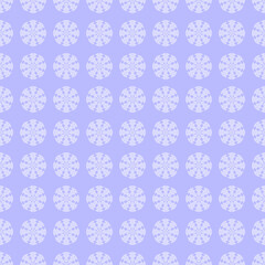 Seamless pattern with white snowflake on violet background. Winter season wallpaper. Snow motif. For digital paper, page fills, web design, surface textures, textile print. Vector art illustration
