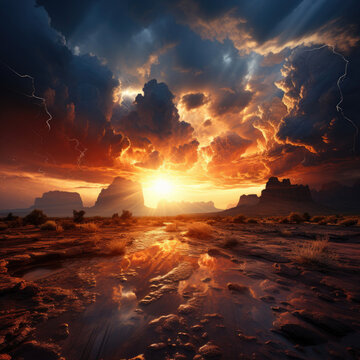 Daylight sky illuminated by powerful light AI Generative © 3DLeonardo