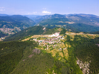 Aerial view of ancient sanctuary Belintash, Bulgaria