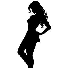 Fototapeta premium Silhouette of a beautiful girl