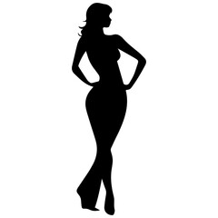 Silhouette of a beautiful girl