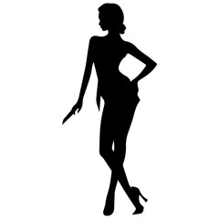 Silhouette of a beautiful girl