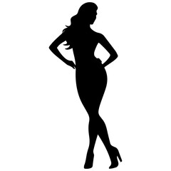 Silhouette of beautiful girl