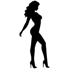 Silhouette of beautiful girl