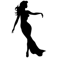 Silhouette of beautiful girl