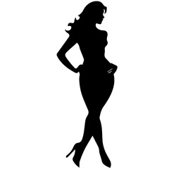 Silhouette of beautiful girl