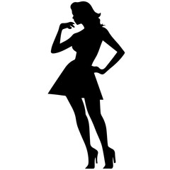 Silhouette of beautiful girl