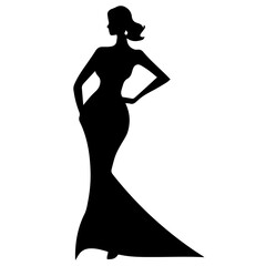 Silhouette of beautiful girl