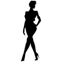 Silhouette of beautiful girl