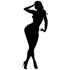 Silhouette of beautiful girl