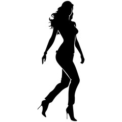 Silhouette of beautiful girl