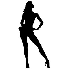 Silhouette of beautiful girl