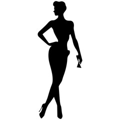 Silhouette of beautiful girl