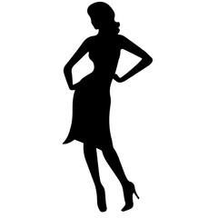 Silhouettes of a beautiful girl