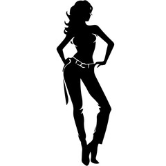 Naklejka premium Silhouettes of a beautiful girl