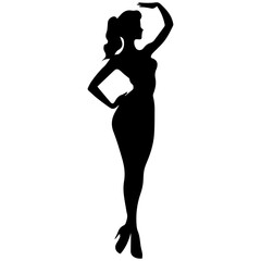 Silhouettes of beautiful girl