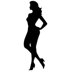 Fototapeta premium Silhouettes of beautiful girl