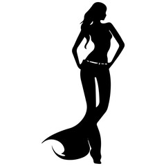 Silhouettes of a beautiful girl