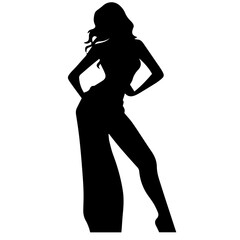 Silhouettes of a beautiful girl