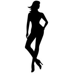 Silhouettes of beautiful girl