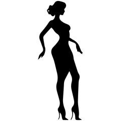 Silhouettes of beautiful girl