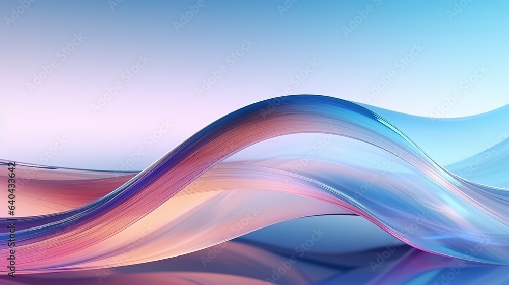 Fototapete blue abstract waves with flowing lines create a dynamic and colorful background design