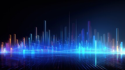 Blue abstract background with a digital EKG line representing a heartbeat rhythm