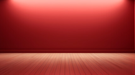 Empty light red wall with beautiful shadows. Minimalist background for product presentation // Mockup